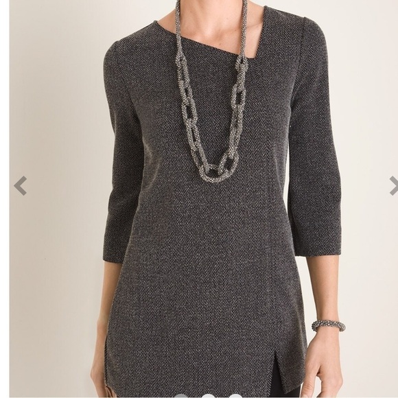 Chico’s Textured Asymmetrical Tunic - Picture 2 of 11